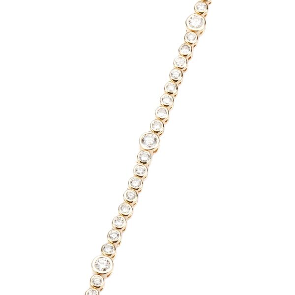 14K Yellow Gold Bezel Tennis Bracelet with 2.56ctw Round Diamonds 7″ Bracelets 6