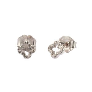 14K White Gold Studs with .08ctw Round Diamonds