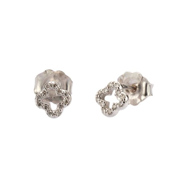 14K White Gold Studs with .08ctw Round Diamonds Earrings 6