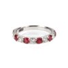 14K White Gold Anniversary Ring with 1.10ctw Red Rubies & .65ctw Diamonds Size 6.5 Fine Jewelry 7