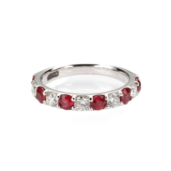 14K White Gold Anniversary Ring with 1.10ctw Red Rubies & .65ctw Diamonds Size 6.5 Fine Jewelry 5