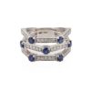 14K White Gold Ring with 1.40ctw Blue Sapphires & .65ctw Diamonds Size 6.5 Fine Jewelry 7