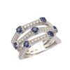 14K White Gold Ring with 1.40ctw Blue Sapphires & .65ctw Diamonds Size 6.5 Fine Jewelry 8