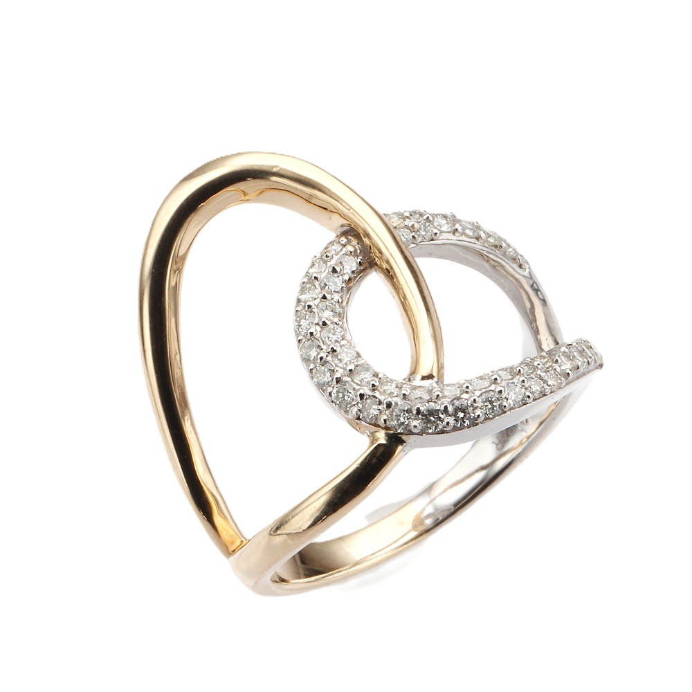 14K Two-Tone Ring with .50ctw Diamonds Size 6.5 Fine Jewelry 2