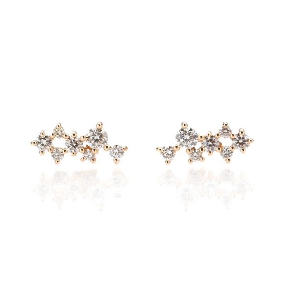 14K Yellow Gold Studs with .40ctw Diamonds Earrings 5