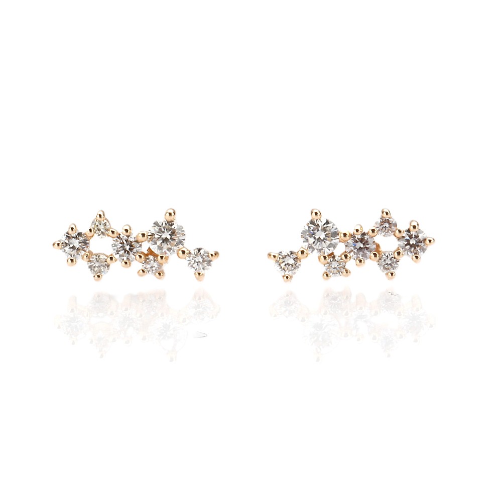 14K Yellow Gold Studs with .40ctw Diamonds Earrings