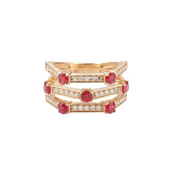 14K Yellow Gold Ring with 1.40ctw Rubies & .65ctw Diamonds Size 6.5 Fine Jewelry 5