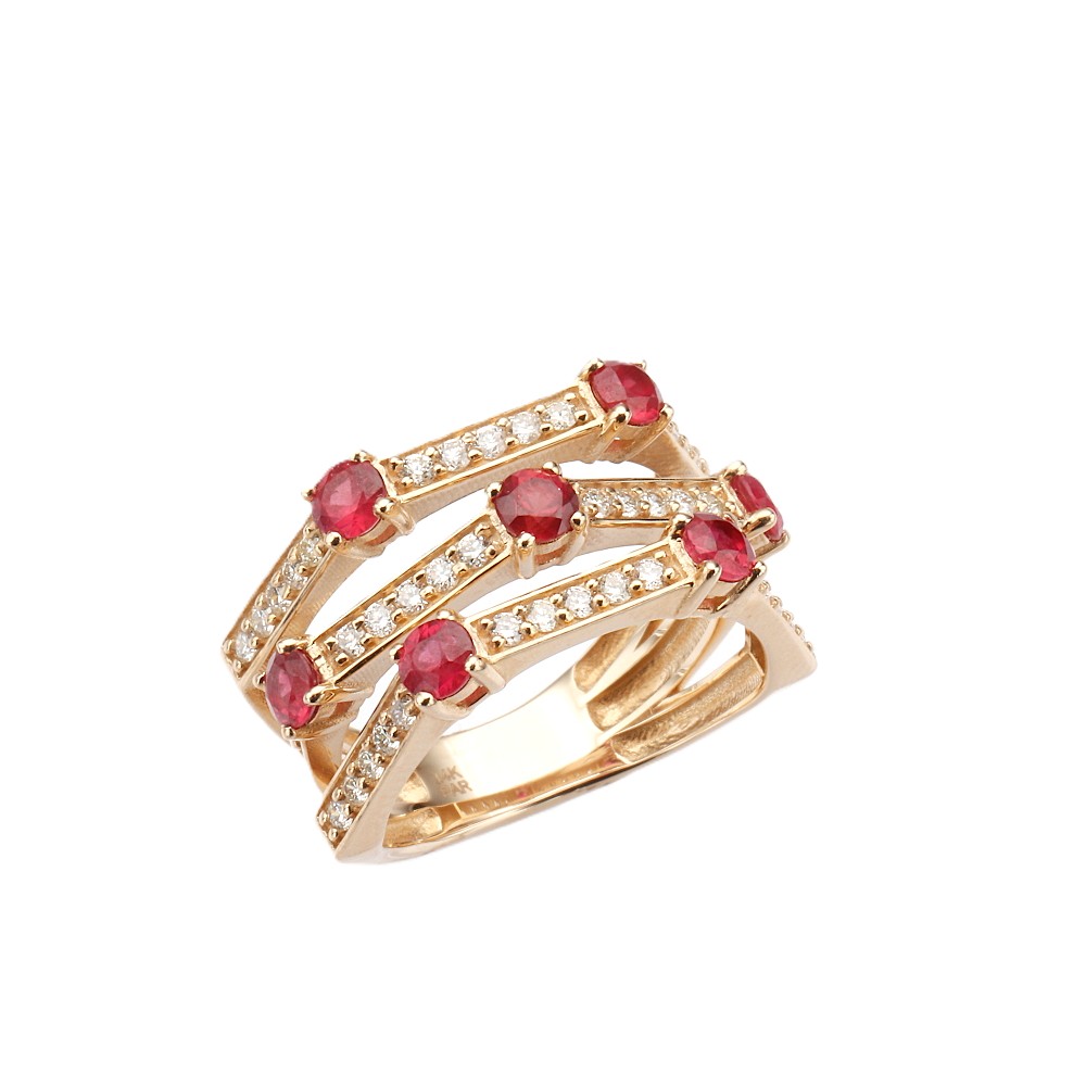 14K Yellow Gold Ring with 1.40ctw Rubies & .65ctw Diamonds Size 6.5 Fine Jewelry 2