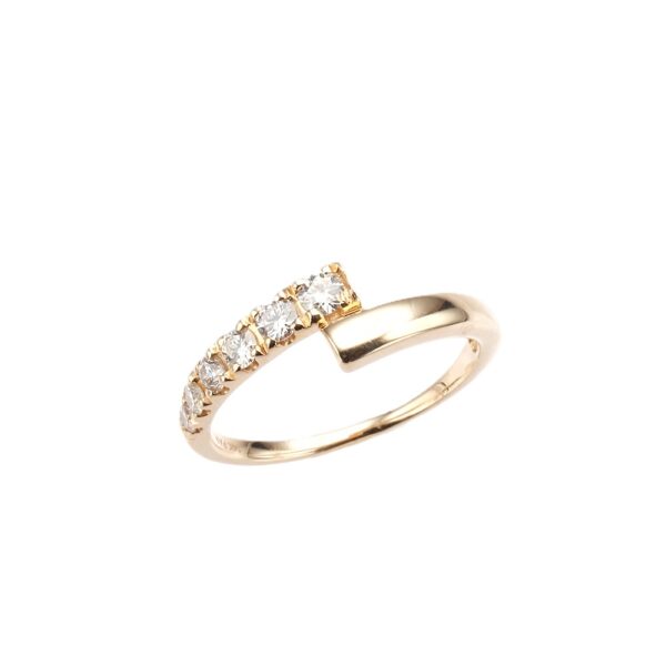 14K Yellow Gold Bypass Ring with .50ctw Diamonds Size 6.75 Fine Jewelry 6
