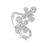 14K White Gold Bypass Butterfly Ring with 1.00ctw Diamonds Size 6.5 Fine Jewelry 2