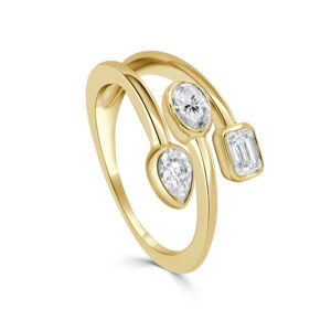 14K Yellow Gold Ring with .60ctw Multi-Shape Diamonds Size 6.5