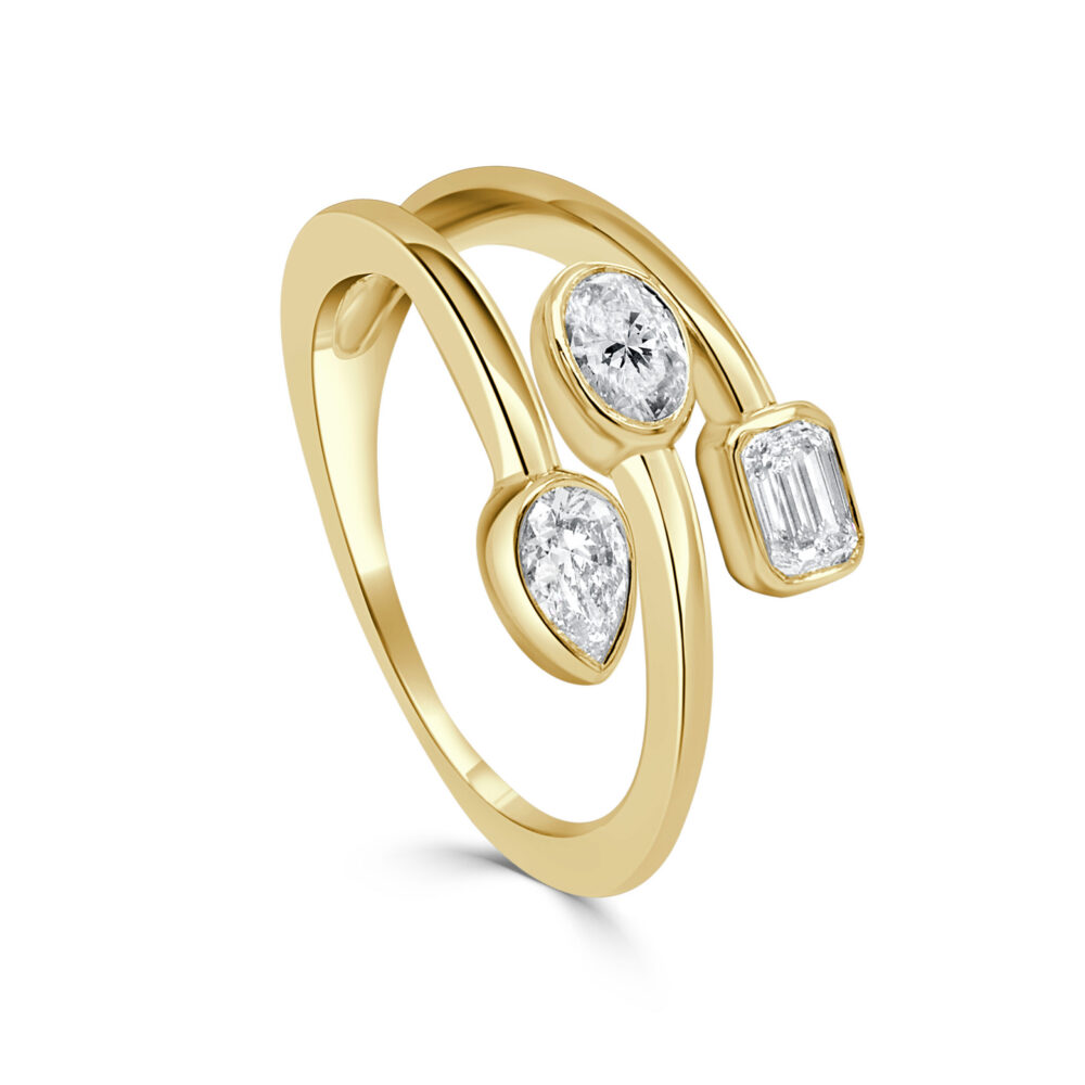 14K Yellow Gold Ring with .60ctw Multi-Shape Diamonds Size 6.5 Fine Jewelry 3