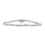 14K Two-Tone Tennis Bracelet with 2.94ctw Oval & Pear Diamonds 7″ Bracelets 2