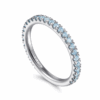 14K White Gold March Birthstone Eternity Ring with .38ctw Aquamarine Gemstones Size 6.5 Fine Jewelry 19