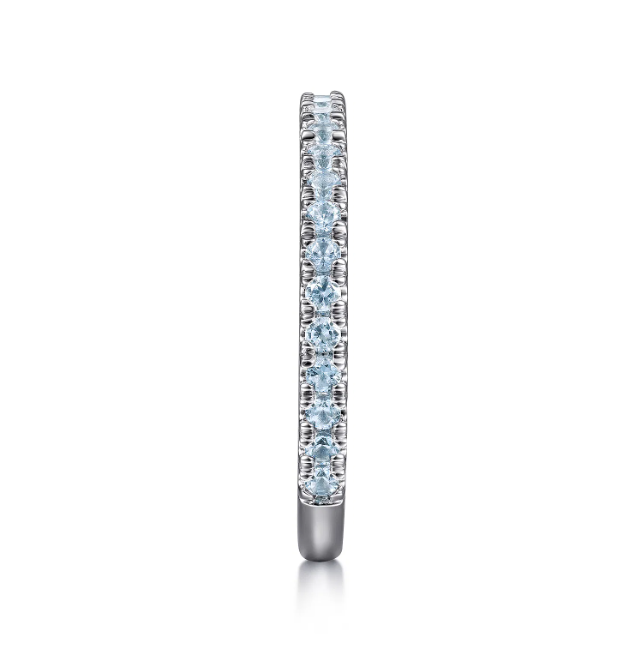 14K White Gold March Birthstone Eternity Ring with .38ctw Aquamarine Gemstones Size 6.5 Fine Jewelry 5