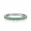 14K White Gold May Birthstone Eternity Ring with .38ctw Green Emeralds Size 6.5 Fine Jewelry 16