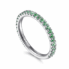 14K White Gold May Birthstone Eternity Ring with .38ctw Green Emeralds Size 6.5 Fine Jewelry 19
