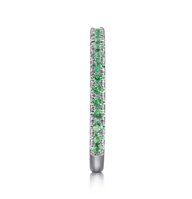 14K White Gold May Birthstone Eternity Ring with .38ctw Green Emeralds Size 6.5 Fine Jewelry 5