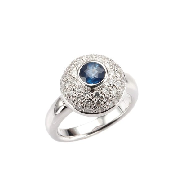 14K White Gold Ring with .89ct Blue Sapphire & .75ctw Diamonds Size 6.5 Fine Jewelry 6