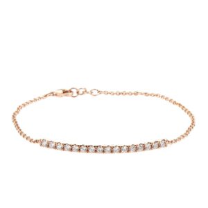 14K Rose Gold Bracelet with .82ctw Round Diamonds 6-7
