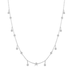14K White Gold Dangle Necklace with 2.50ctw Diamonds 36