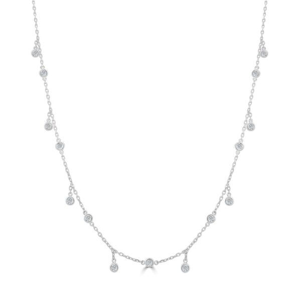14K White Gold Dangle Necklace with 2.50ctw Diamonds 36″ Fine Jewelry 3