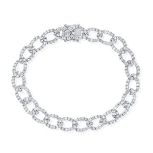 14K White Gold Link Bracelet with 4.92ctw Diamonds 7