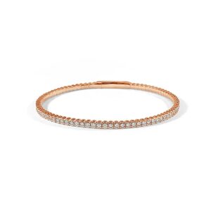 14K Rose Gold Flexible Bangle with .95ctw Diamonds Size 7