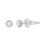 14K White Gold Bezel Studs with .18ctw Round Diamonds (G/H, SI) Earrings 2