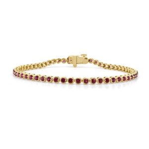 14K Yellow Gold Tennis Bracelet with 2.21ctw Rubies 7