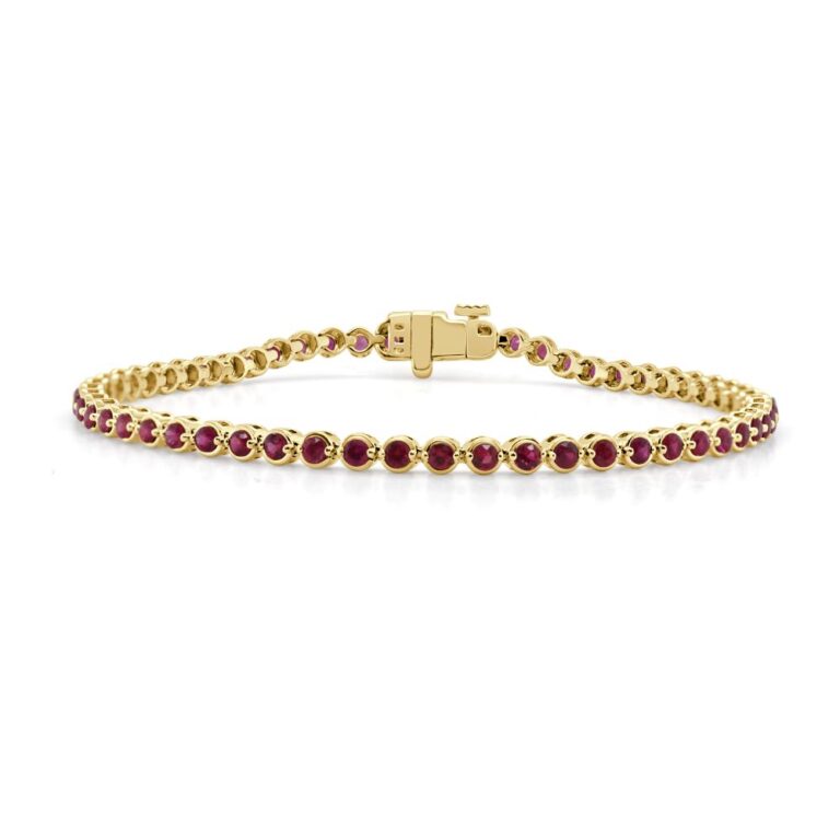 14K Yellow Gold Tennis Bracelet with 2.21ctw Rubies 7″ Bracelets 2