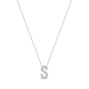 14K White Gold Initial Letter 