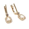 18K Yellow Gold Halo Dangle Earrings with 1.17ctw Emerald Cut & Round Diamonds Earrings 8