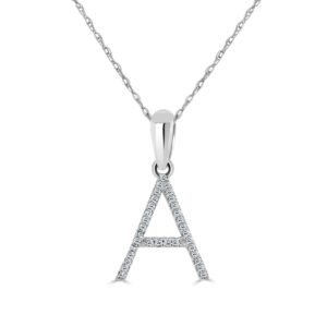 14K White Gold Initial Letter 