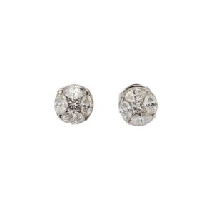 14K White Gold Studs with .75ctw Princess & Marquise Diamonds