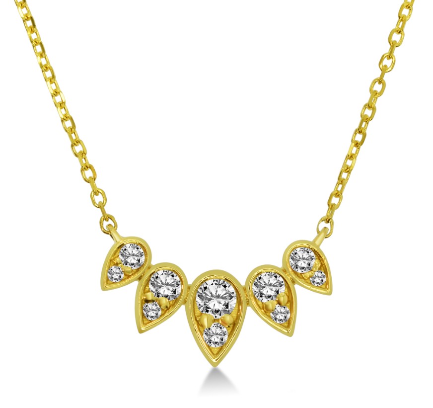 14K Yellow Gold Necklace with .25ctw Diamonds 18″ Fine Jewelry