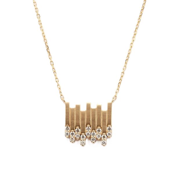 14K Yellow Gold Pendant Necklace with .18ctw Diamonds 14-18″ Fine Jewelry 3