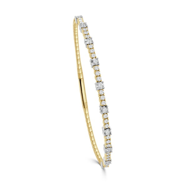 14K Two-Tone Flexible Bangle with .75ctw Diamonds Size 6.5 Bracelets 3