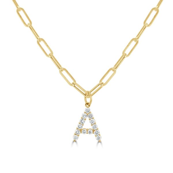 14K Yellow Gold Initial Letter “A” Pendant with .57ctw Diamonds Fine Jewelry 3