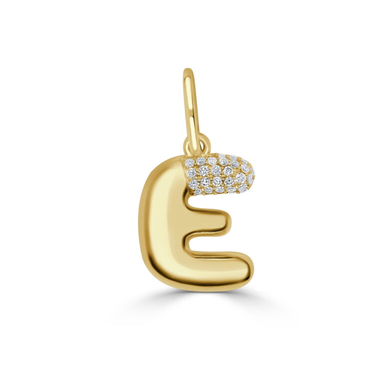 14K Yellow Gold “E” Initial Pendant with .10ctw Diamonds Fine Jewelry 2