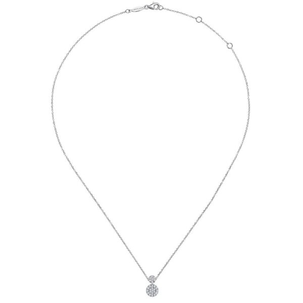 14K White Gold Pendant with .23ctw Round Diamonds 17.5″ Fine Jewelry 9