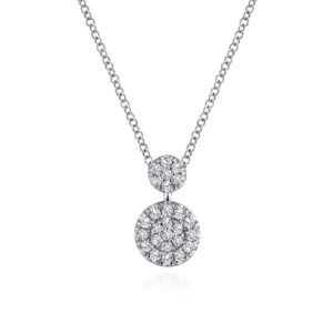 14K White Gold Pendant with .23ctw Round Diamonds 17.5