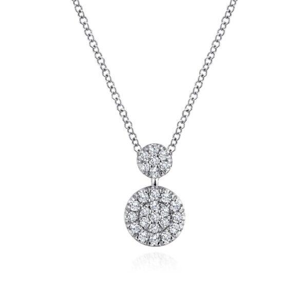 14K White Gold Pendant with .23ctw Round Diamonds 17.5″ Fine Jewelry 7