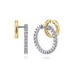 14K Two-Tone Cuff Hoops with .39ctw Diamonds 20mm Earrings 2