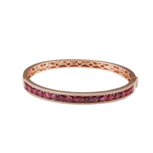 14K Rose Gold Bangle with 7.00ctw Rubies & .80ctw Diamonds Size 6