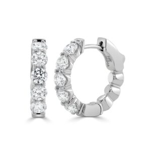 14K White Gold Huggies with 1.95ctw Diamonds