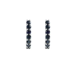 14K White Gold Huggies with .85ctw Sapphires