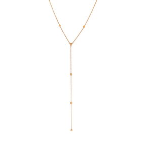 14K Yellow Gold Drop Station Necklace with .25ctw Diamonds 16-18
