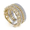14K Two-Tone Stackable Ring with 1.05ctw Diamonds Size 6.5 Fine Jewelry 15