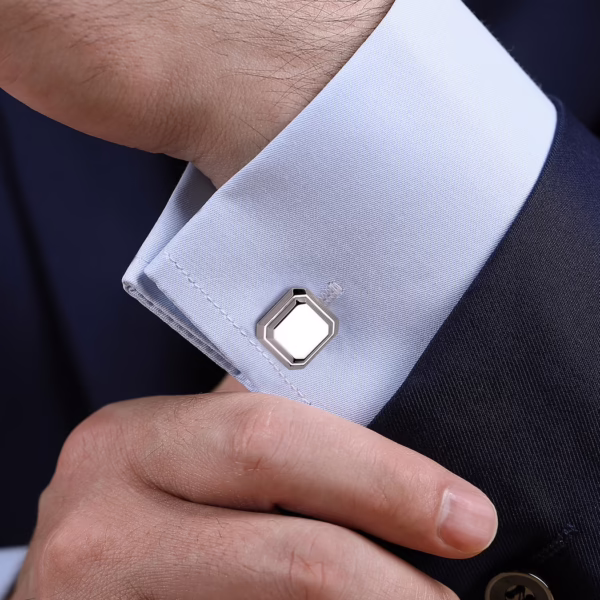 Men’s Sterling Silver Square Cufflinks Fine Jewelry 6